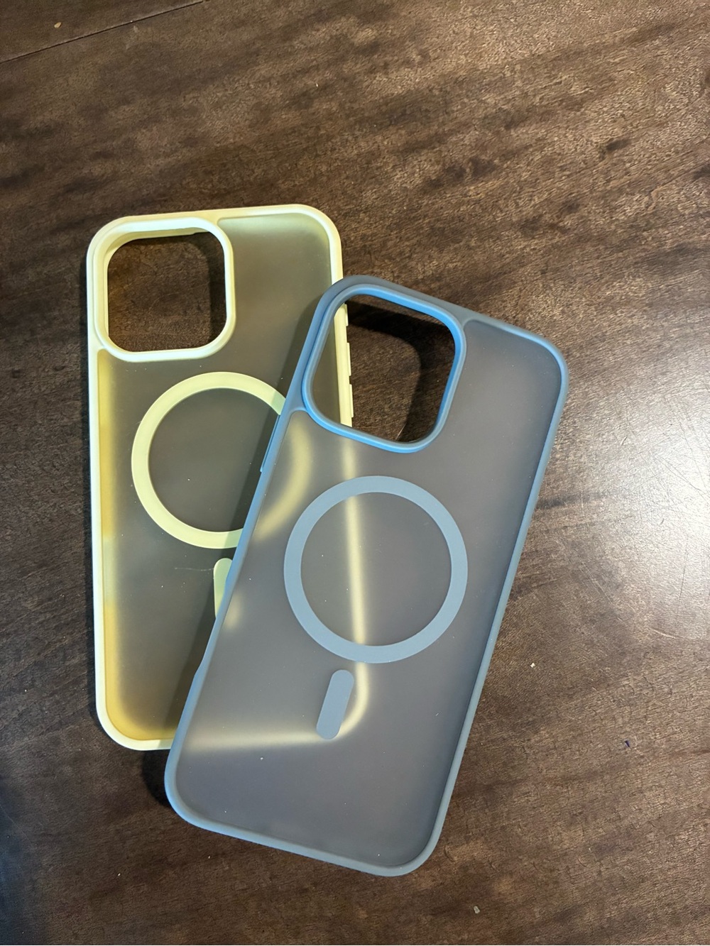 MagSafe-Compatible Soft TPU iPhone Case — Yellow and Blue